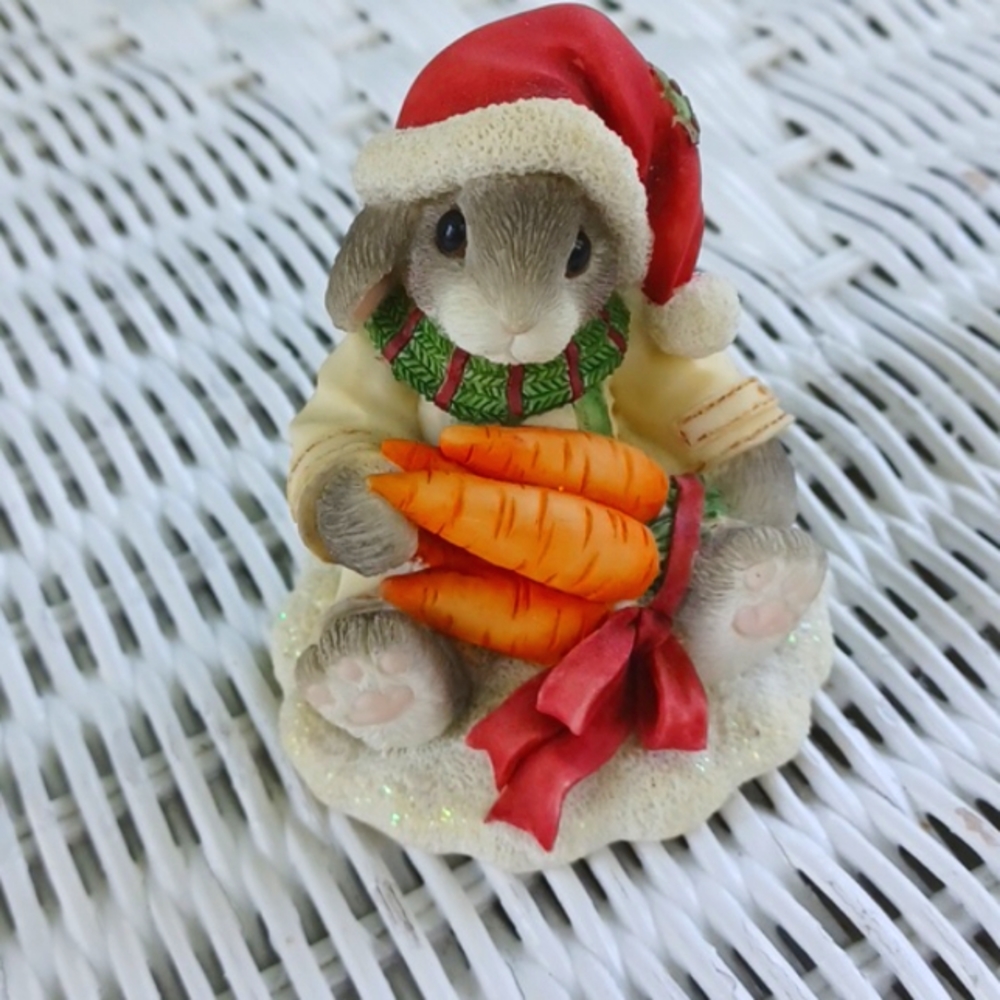 Enesco "My Blushing Bunnies" Christmas figurine